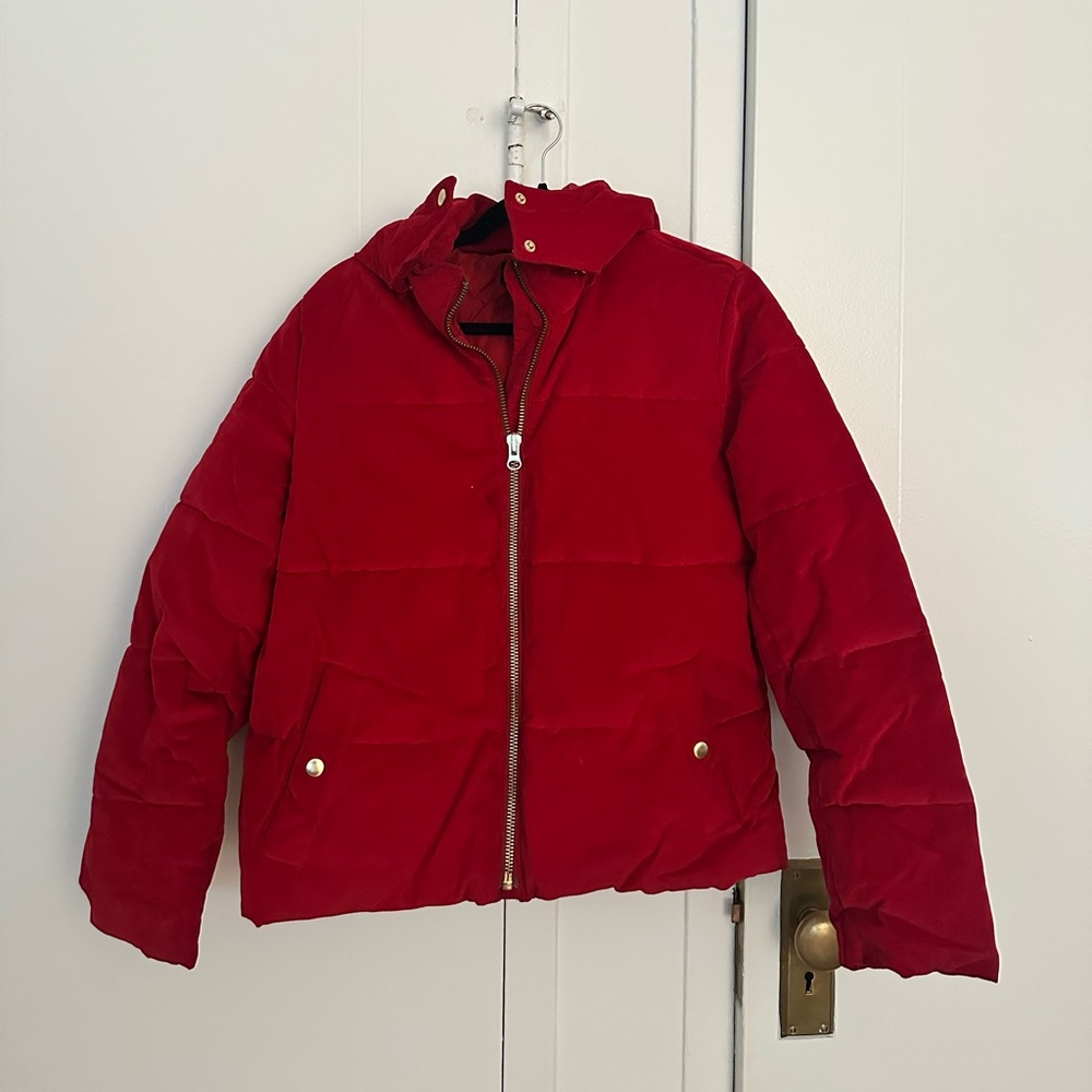 J. Crew Red Puffer Jacket